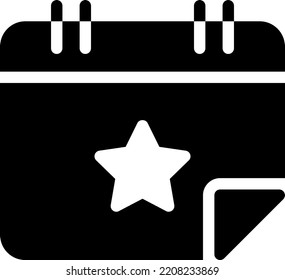 Vektorgrafik im Kalender auf transparentem Hintergrund. Symbole in Premium-Qualität. Glyphen Vektorsymbole für Konzept und Grafikdesign. 
