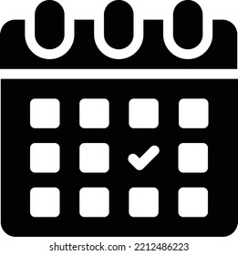 ilustración del vector de calendario en un fondo transparente. Símbolos de calidad superior. Iconos vectoriales de glifos para diseño de conceptos y gráficos. 

