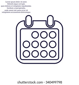 Calendar  Vector Image. Modern design flat style icon