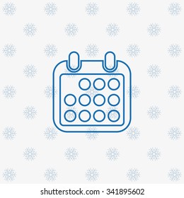 Calendar  Vector Image. Modern design flat style icon snowflakes on a white background