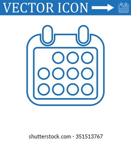 Calendar  Vector Image. Modern design flat style icon