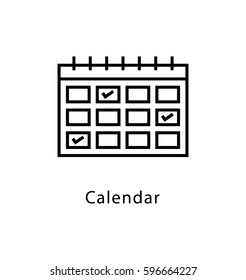    Calendar Vector Line Icon