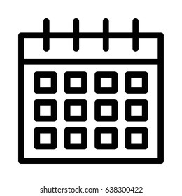 Calendar Vector Line Icon