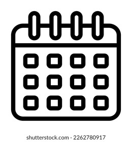 Diseño de iconos de línea de vector de calendario