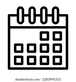 Calendar Vector Line Icon Design
