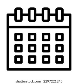Calendar Vector Line Icon Design
