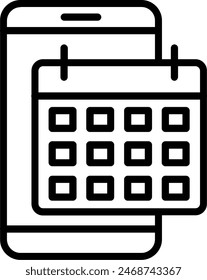 Calendar Vector Line Icon Design