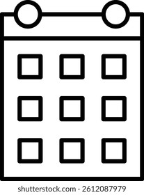Calendar Vector Line Icon Design
