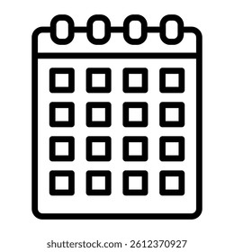 Calendar Vector Line Icon Design