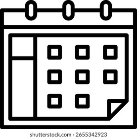 Calendar Vector Line Icon Illustration