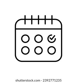 Calendar Vector Line Symbol. Suitable for books, stores, shops. Editable stroke in minimalistic outline style. Symbol for design 