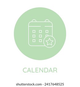 Calendar. Vector linear icon on background