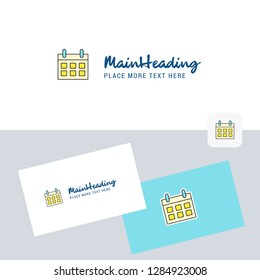Calendar vector logotype with business card template. Elegant corporate identity. - Vector