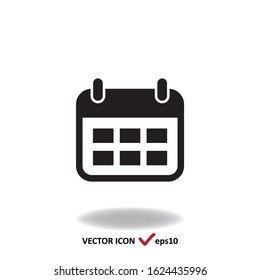 Calendar vector minimal classic icon, isolated on white