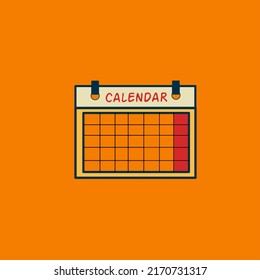 calendar vector with orange background