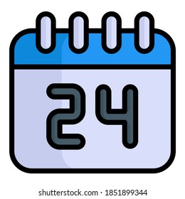 calendar vector outline colored icon. Modern colored outline symbols. Collection of traditional elements.