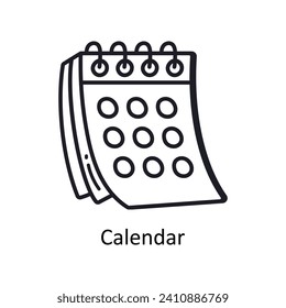 Calendar vector outline doodle Design illustration. Symbol on White background EPS 10 File