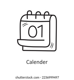 Calendar vector outline Icon Design illustration. New Year Symbol on White background EPS 10 File