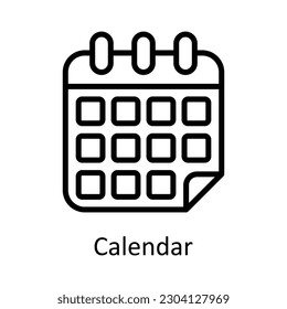 Calendar vector  outline Icon Design illustration. Time Management Symbol on White background EPS 10 File