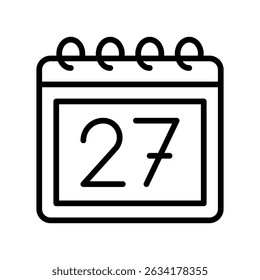 ícone de contorno do Vetor de Calendário. Arquivo Eps 10