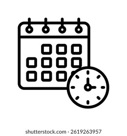 Calendar Vector outline icon. Eps10 file 