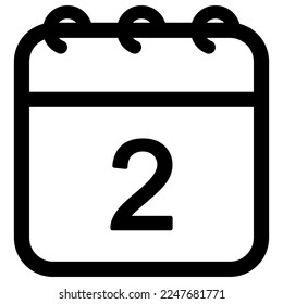 Ilustración del icono de esquema del vector del calendario