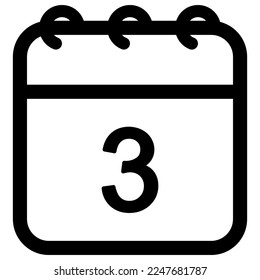 Calendar vector outline icon illustration