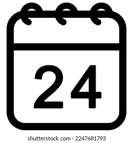 Calendar vector outline icon illustration