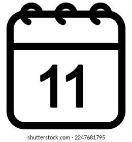 Ilustración del icono de esquema del vector del calendario