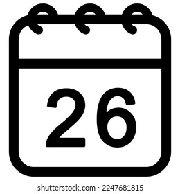 Ilustración del icono de esquema del vector del calendario