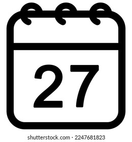 Ilustración del icono de esquema del vector del calendario