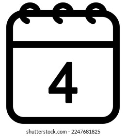 Calendar vector outline icon illustration