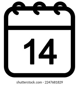 Calendar vector outline icon illustration