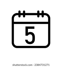 Calendar vector outline icon illustration
