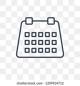 Calendar vector outline icon isolated on transparent background, high quality linear Calendar transparency concept can be used web and mobile
