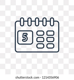 Calendar vector outline icon isolated on transparent background, high quality linear Calendar transparency concept can be used web and mobile