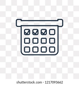 Calendar vector outline icon isolated on transparent background, high quality linear Calendar transparency concept can be used web and mobile