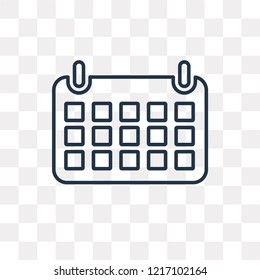 Calendar vector outline icon isolated on transparent background, high quality linear Calendar transparency concept can be used web and mobile