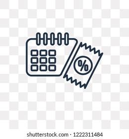 Calendar vector outline icon isolated on transparent background, high quality linear Calendar transparency concept can be used web and mobile