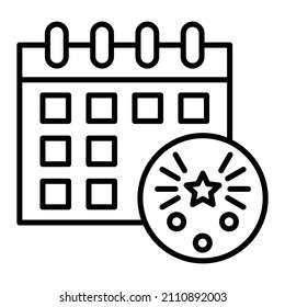 Icono De Esquema Del Vector De Calendario Aislado En Fondo Blanco

