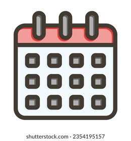 Calendar Vector Thick Line Filled Colors Icon For Personal And Commercial Use.
