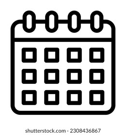 Calendar Vector Thick Line Icon For Personal And Commercial Use.
