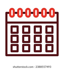 Calendar Vector Thick Line Two Color Icons For Personal And Commercial Use.
