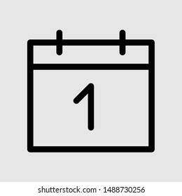 Calendar Vector Thin Icon. Linear UI style. Icon or Web design and Mobile App. One icon from the outline set in Pixel Perfect style. Editable vector stroke. 64x64 Pixel Perfect, 2 px outline