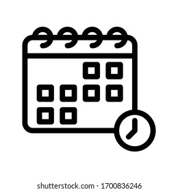 calendar vector thin line icon 