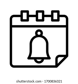 icono de línea delgada del vector de calendario 