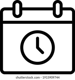 calendar vector thin line icon