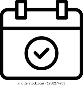 icono de línea delgada del vector de calendario