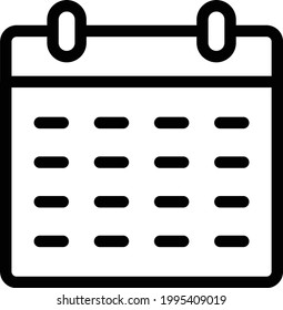 calendar vector thin line icon