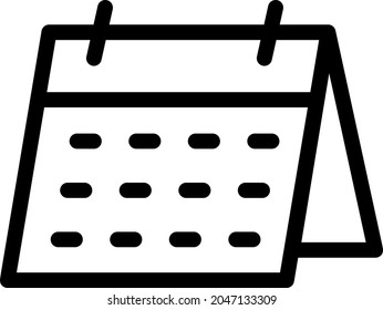 icono de línea delgada del vector de calendario